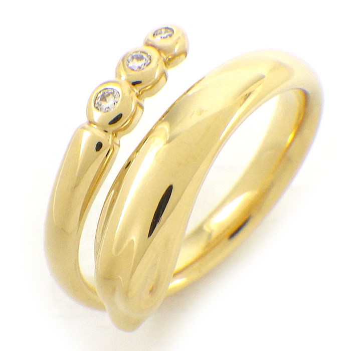 ティファニー Tiffany & Co. リング スネーク 60088564 3ポイント ダイヤモンド 計0.04ct K18YG 10号 【中古】