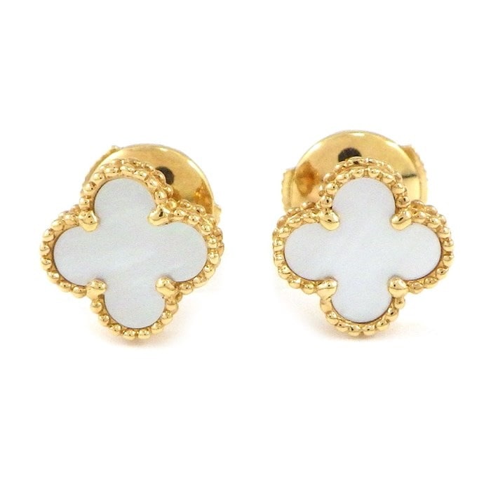 ヴァンクリーフ＆アーペル Van Cleef & Arpels ピアス スウィート アルハンブラ VCARA44800 ホワイト シェル K18YG 【中古】