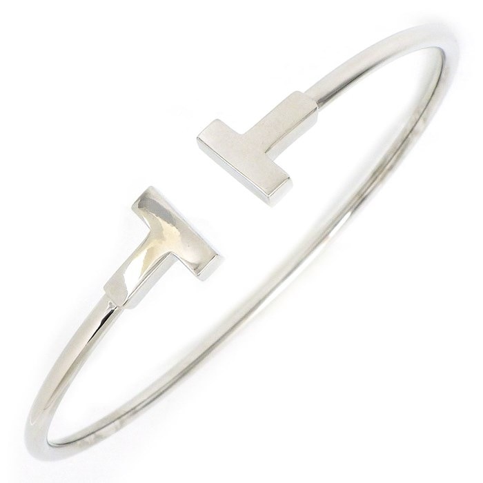 ティファニー Tiffany & Co. バングル T ワイヤー ミディアム 60010735 K18WG / #L 【中古】
