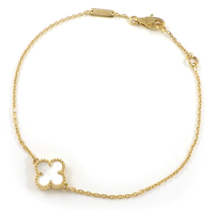 ヴァンクリーフ＆アーペル Van Cleef & Arpels ブレスレット スウィート アルハンブラ VCARF68800 ホワイト シェル K18YG 【中古】