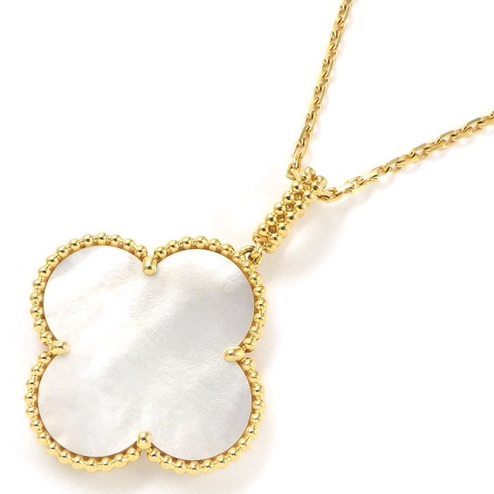 ヴァンクリーフ＆アーペル Van Cleef & Arpels ロングネックレス マジック アルハンブラ VCARO49L00 ホワイト シェル K18YG 【中古】