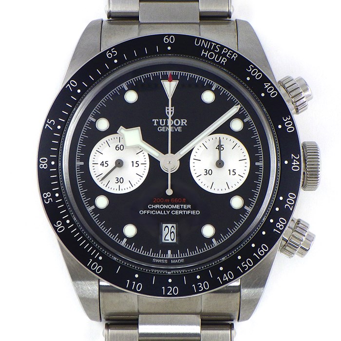 チューダー(チュードル) TUDOR 腕時計 ブラックベイ クロノ M79360N-0001 デイト 夜光インデックス 夜光針 スモールセコンド マット ブラック文字盤 SS 自動巻き 【箱・保付き】 【中古】