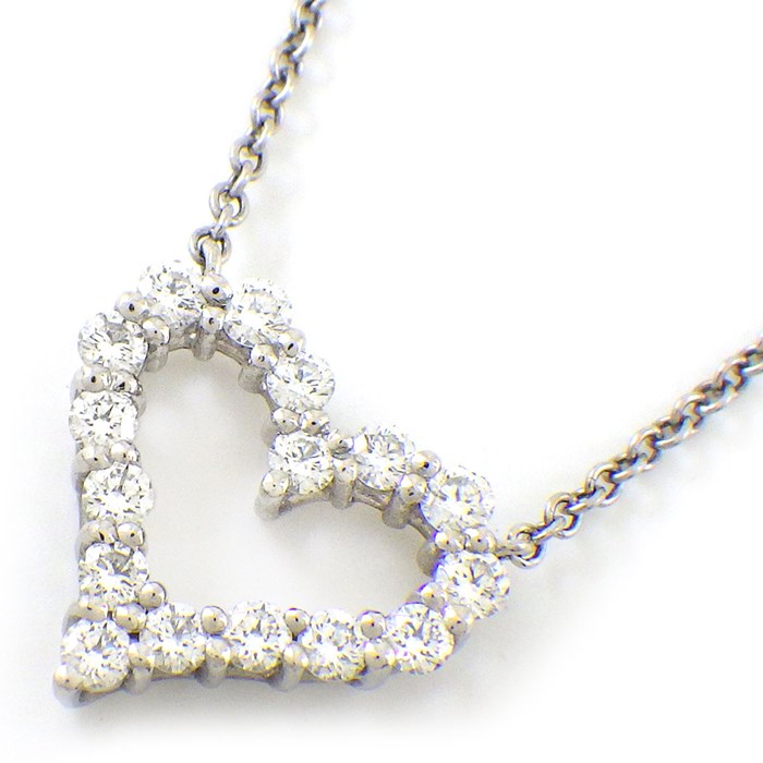  ティファニー Tiffany & Co. ネックレス センチメンタル ハート ダイヤモンド K18WG 【中古】