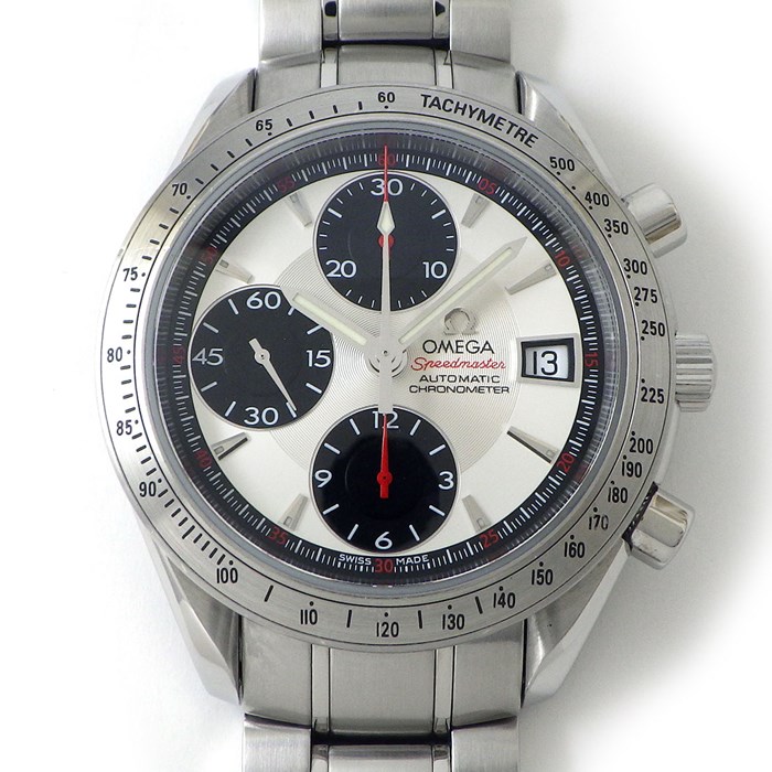 オメガ OMEGA 腕時計 スピードマスター 3211.31 ホワイト文字盤 デイト クロノグラフ タキメーター スモールセコンド SS 自動巻き 【箱・保付き】 【中古】