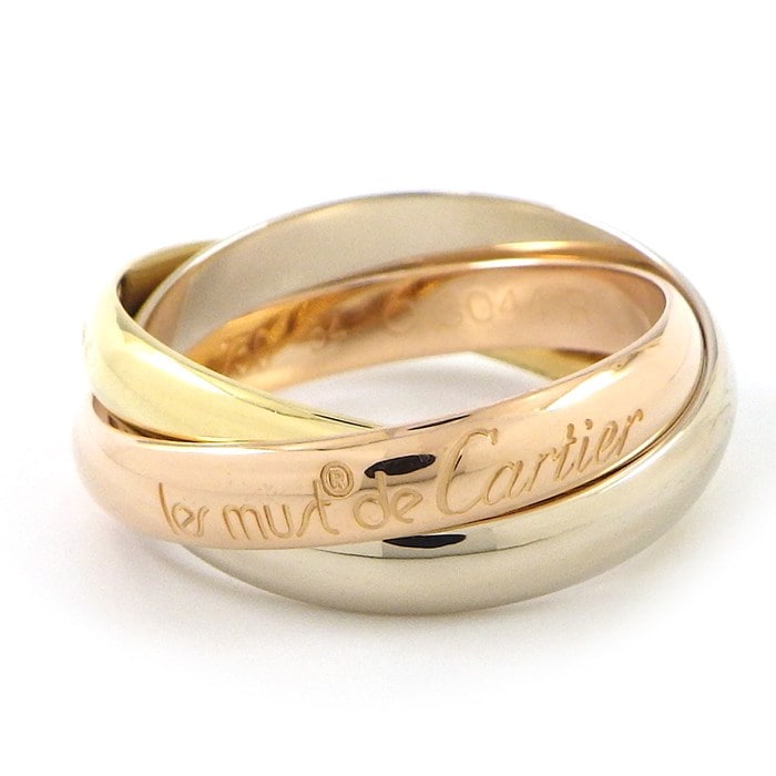 カルティエ Cartier リング トリニティ スリーカラー K18PG K18WG K18YG 14号 / #54 【中古】