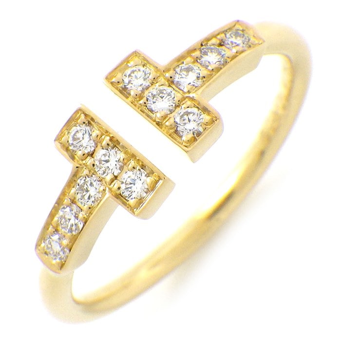 ティファニー Tiffany & Co. リング Tワイヤー 60147104 ダイヤモンド 計0.13ct K18YG 11.5号 【中古】