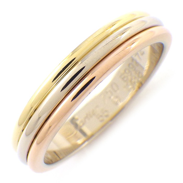 カルティエ Cartier リング ヴァンドーム トリニティ ウェディング スリーカラー K18PG K18WG K18YG 14.5号 / #55 【中古】