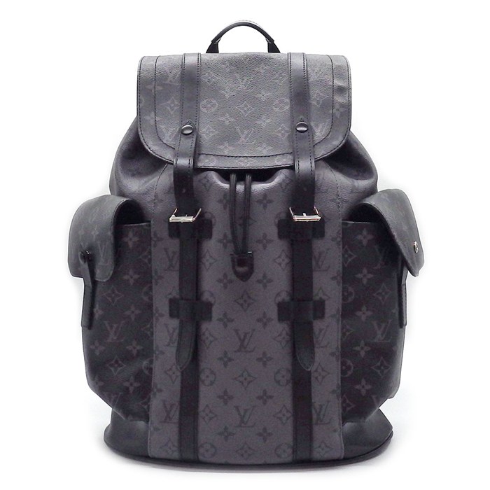 ルイ・ヴィトン Louis Vuitton バックパック・リュック クリストファー MM M45419 グレー ブラック モノグラム エクリプス キャンバス モノグラム エクリプス リバース キャンバス  【中古】