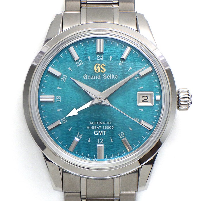 グランドセイコー Grand Seiko 腕時計 エレガンスコレクション SBGJ289/9S86-01A0 和光限定モデル 世界限定70本 デイト GMT 梅雨模様 ブルーグリーン文字盤 SS 自動巻き 【箱・保付き】 【中古】