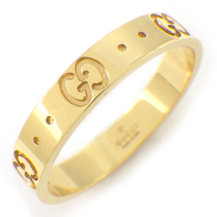 グッチ GUCCI リング アイコン 660070 J8500 8000 インターロッキングG GGロゴ K18YG 19号 / #20 【中古】