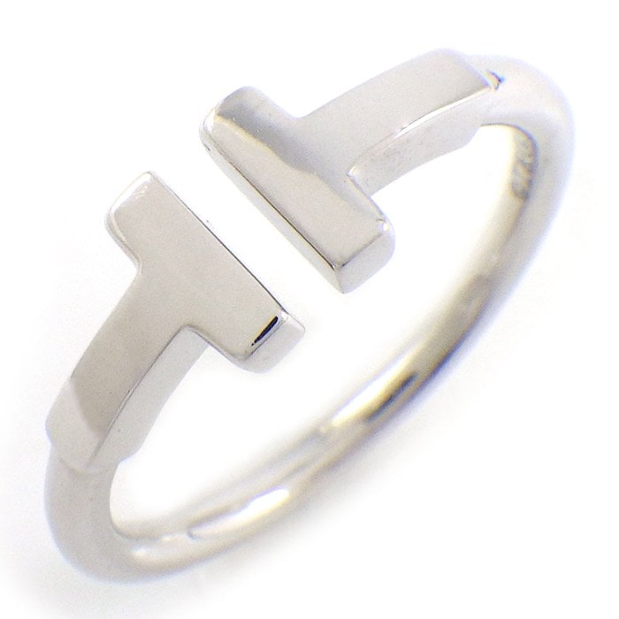 ティファニー Tiffany & Co. リング Tワイヤー K18WG 9号 【中古】