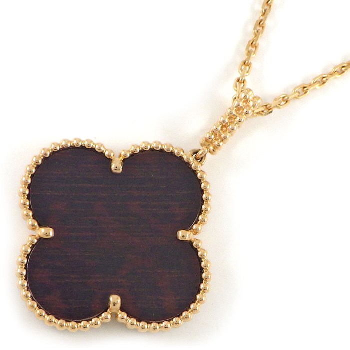 ヴァンクリーフ＆アーペル Van Cleef & Arpels ロングネックレス マジックアルハンブラ レターウッド K18PG 【中古】