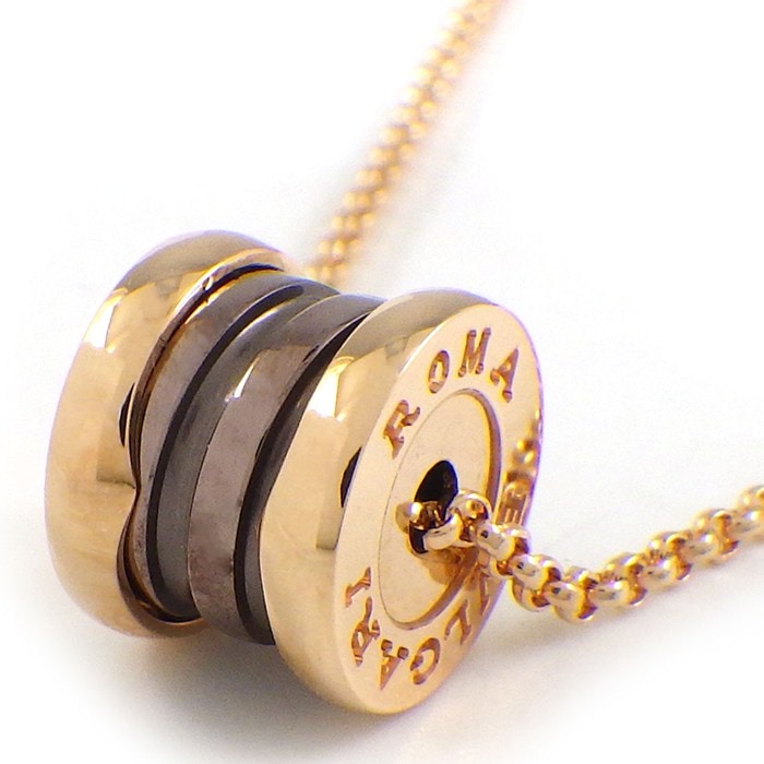 ブルガリ BVLGARI ネックレス B-zero1 ビーゼロワン 353004 ローマ ROMA K18PG ブロンズ セラミック 【箱・保付き】 【中古】