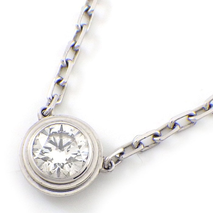 カルティエ Cartier ネックレス ダムール LM ディアマン レジェ B7215400 1ポイント ダイヤモンド 0.18ct K18WG 【箱・保付き】 【中古】