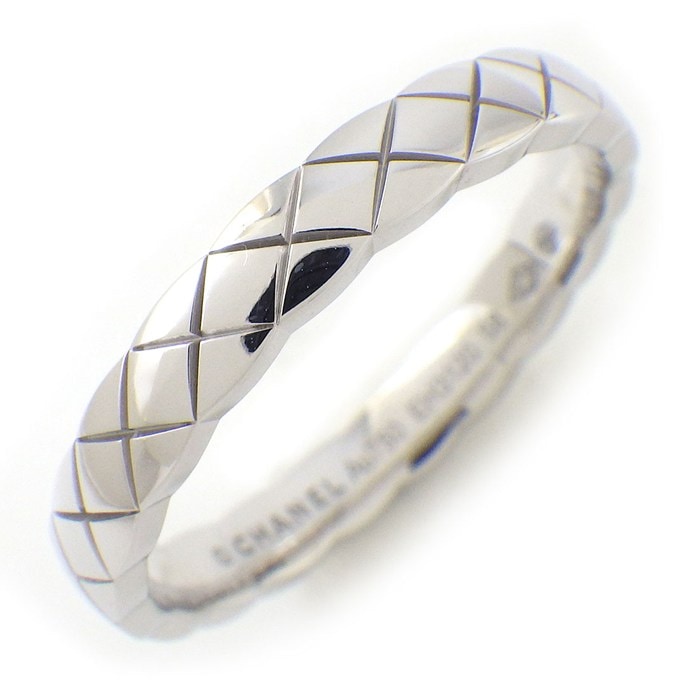 シャネル CHANEL リング ココクラッシュ ミニ J11793 マトラッセ キルティング K18WG 17号 / #58 【中古】