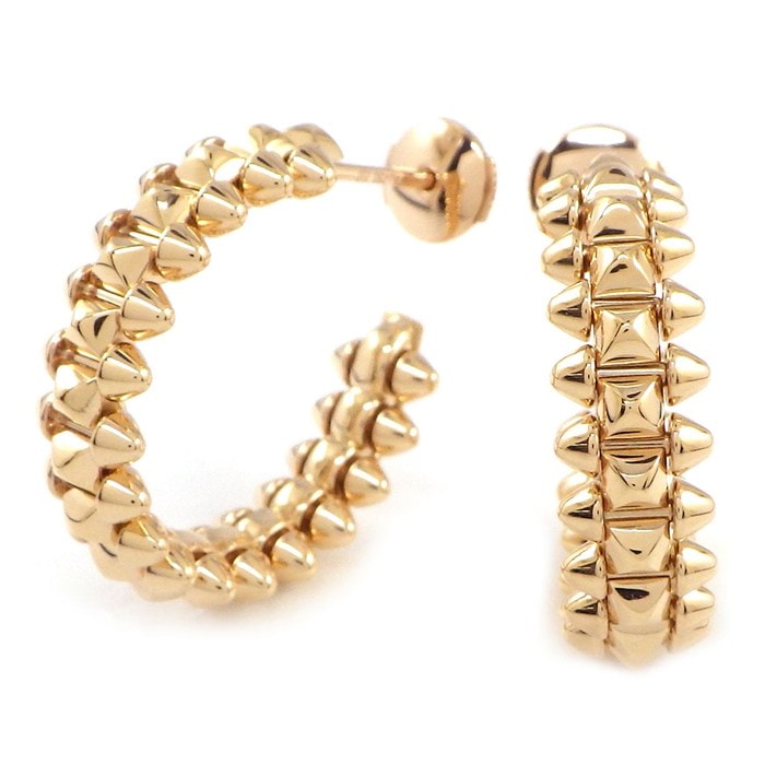 カルティエ Cartier ピアス クラッシュ SM B8301415 フープ スタッズ K18PG 【箱・保付き】 【中古】