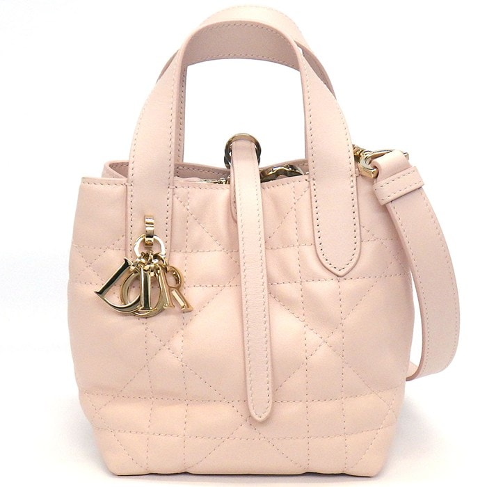 ディオール Dior ハンドバッグ ショルダーバッグ トゥジュール バーティカル ナノ S6100OSNW_M51U パウダーピンク マクロカナージュ カーフスキン 【中古】