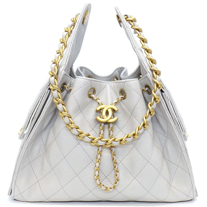 シャネル CHANEL ハンドバッグ シャネル25 スモール AS5293 グレー グレインドカーフスキン ゴールド金具 【中古】