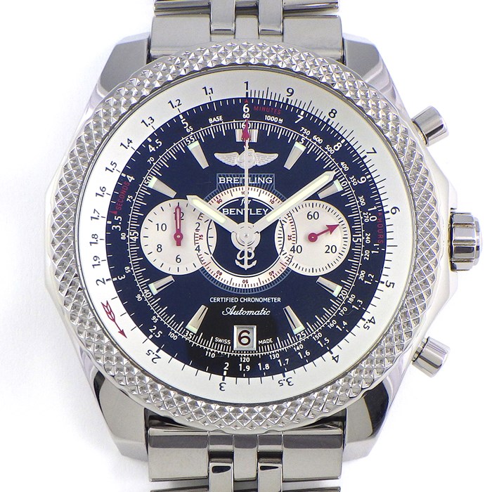 ブライトリング Breitling 腕時計 ベントレー スーパースポーツ A26364/A266B22SP デイト クロノグラフ 夜光針 夜光インデックス スモールセコンド 回転ベゼル ブラック文字盤 SS 自動巻き 【OH済み】 【中古】