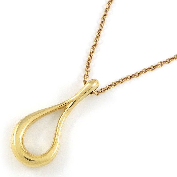 ティファニー Tiffany & Co. ネックレス オープン ティアドロップ K18YG 【中古】