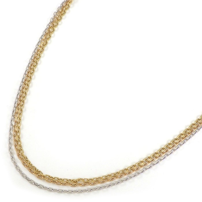 カルティエ Cartier ネックレス トリニティ チェーン スリーカラー K18PG K18WG K18YG 【中古】