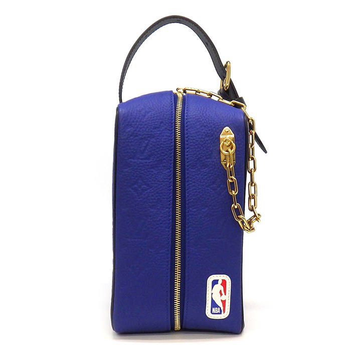 ルイ・ヴィトン Louis Vuitton ハンドバッグ クローク ドップキット 2022年 LV×NBA コラボ 第3弾 M21106 ブルー ブラック モノグラム エンボス 【中古】