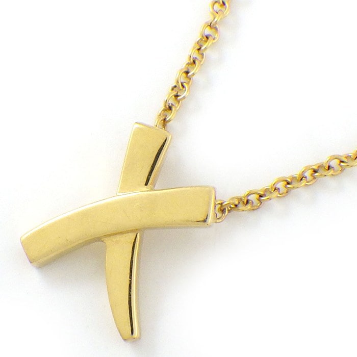 ティファニー Tiffany & Co. ネックレス キス X クロス K18YG 【中古】