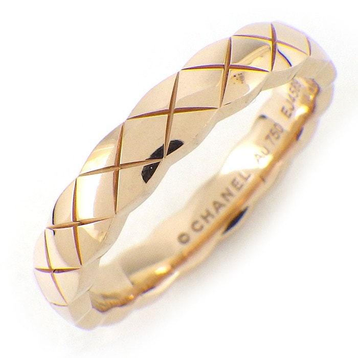 シャネル CHANEL リング ココクラッシュ ミニモデル J11785 マトラッセ キルティング K18BG 9号 / #49 【箱・保付き】 【中古】