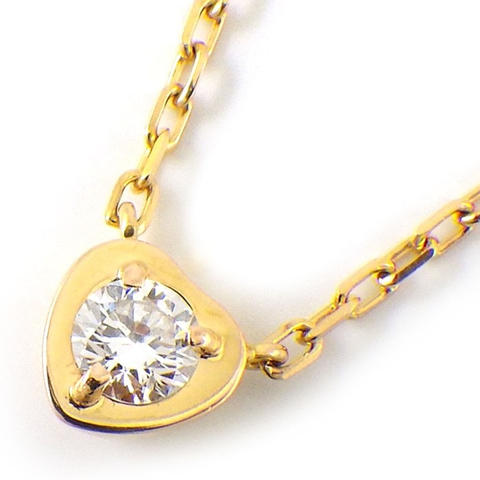 カルティエ Cartier ネックレス ダムール ハート ディアマン レジェ 1ポイント ダイヤモンド K18PG 【箱・保付き】 【中古】