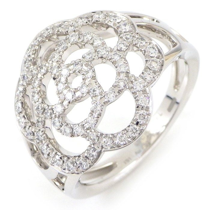 シャネル CHANEL リング カメリア パヴェ ダイヤモンド K18WG 10.5号 / #51 【中古】