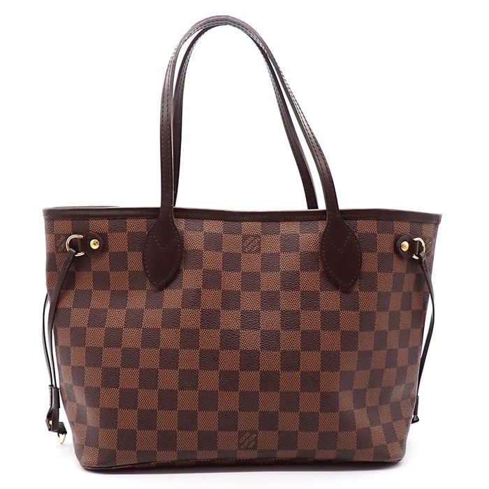 ルイ・ヴィトン Louis Vuitton トートバッグ ネヴァーフル PM 2014年製 N40600 ブラウン ダミエ エベヌ キャンバス レザー 【中古】