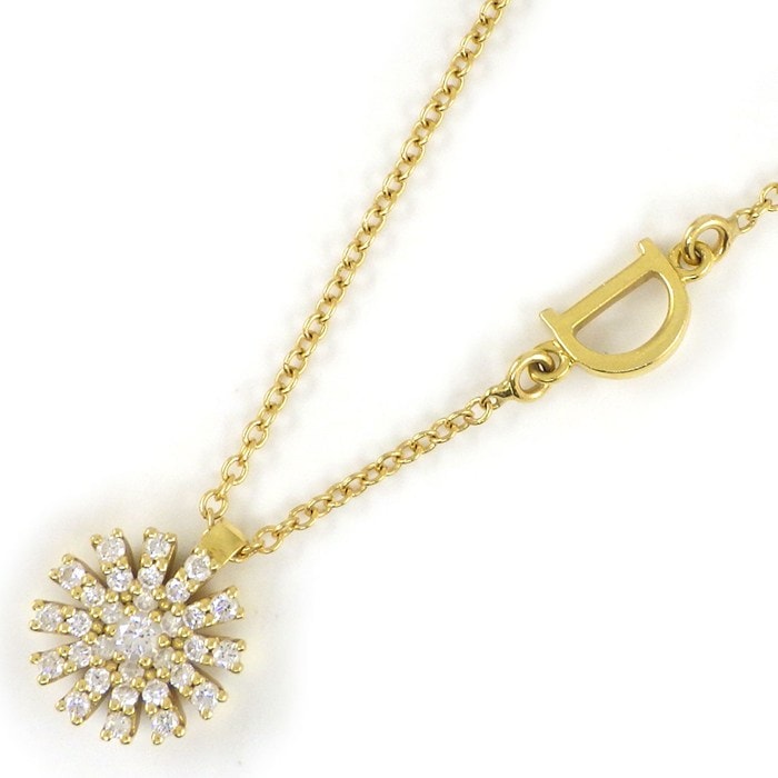 ダミアーニ DAMIANI ネックレス マルゲリータ 20088230 フラワー パヴェ ダイヤモンド 計0.16ct K18YG 【中古】