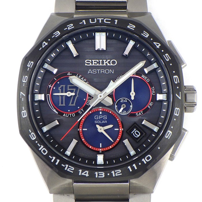 セイコー SEIKO 腕時計 アストロン ネクスター SBXC141/5X53-0CF0 大谷翔平 2023年 1700本限定モデル デイデイト クロノグラフ ワールドタイム表示 グレーストライプ文字盤 チタン ソーラー 【箱・保付き】 【中古】