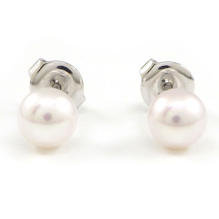 ミキモト MIKIMOTO ピアス あこや真珠 5.5mm珠 K18WG 【中古】