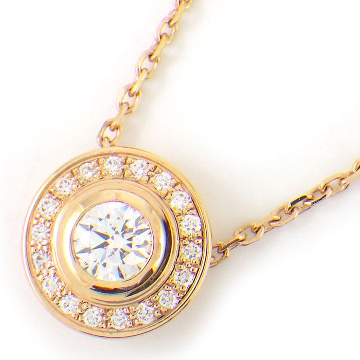 カルティエ Cartier ネックレス ダムール CRN7412200 ラウンド サークル パヴェ ダイヤモンド 0.19ct(F/VVS1/3EX) K18PG 【箱・保付き】 【中古】