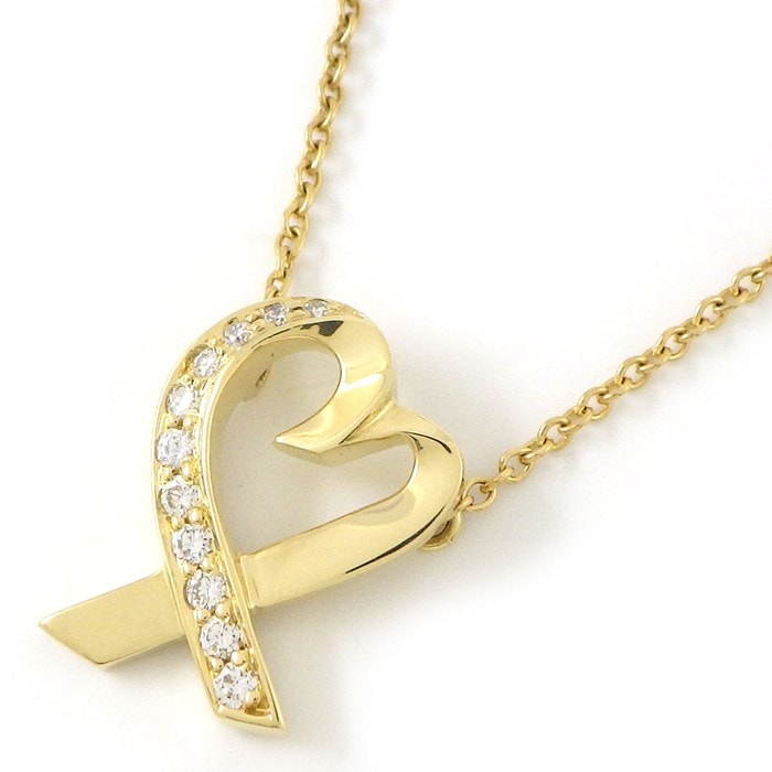 ティファニー Tiffany & Co. ネックレス ラヴィング ラビング ハート ダイヤモンド K18YG 【中古】