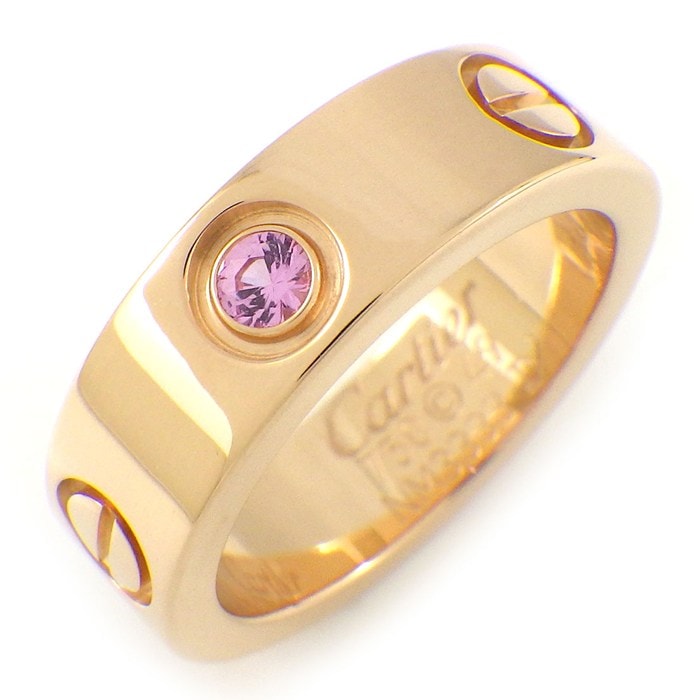 カルティエ Cartier リング ラブ 1ポイント ピンクサファイア K18PG 9号 / #49 【中古】
