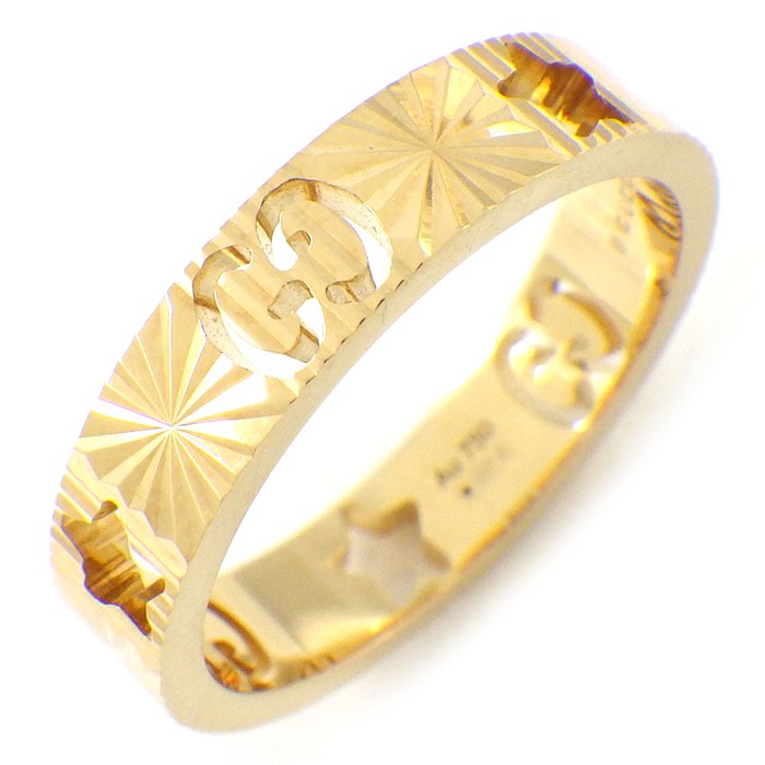 グッチ GUCCI リング アイコン スター インターロッキングG GG ロゴ K18YG 9.5号 / #10 【中古】