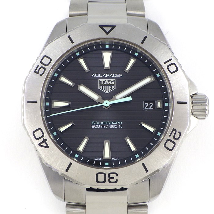 タグ・ホイヤー TAG Heuer 腕時計 アクアレーサー プロフェッショナル200 ソーラーグラフ WBP1114.BA0000 デイト 回転ベゼル ブラック サンレイ ストライプ文字盤 SS ソーラー 【中古】