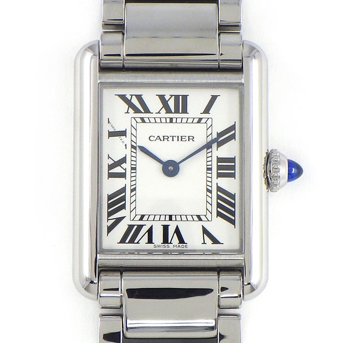 カルティエ Cartier 腕時計 タンク マスト SM WSTA0051 レクタンギュラー シルバー文字盤 SS クオーツアナログ 【箱・保付き】 【中古】