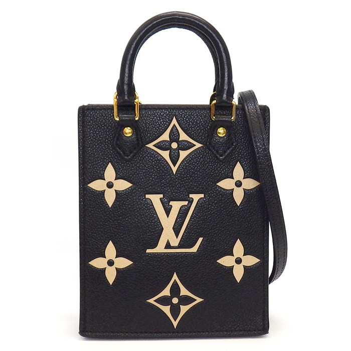 ルイ・ヴィトン Louis Vuitton ショルダーバッグ プティット サックプラ M57937 ブラック クリーム バイカラー モノグラム アンプラント 【中古】
