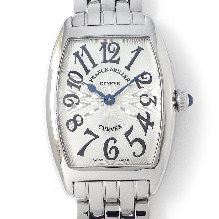 フランクミュラー FRANCK MULLER 腕時計 トノーカーベックス 1752QZ シルバーギョーシェ文字盤 SS クオーツアナログ 【中古】