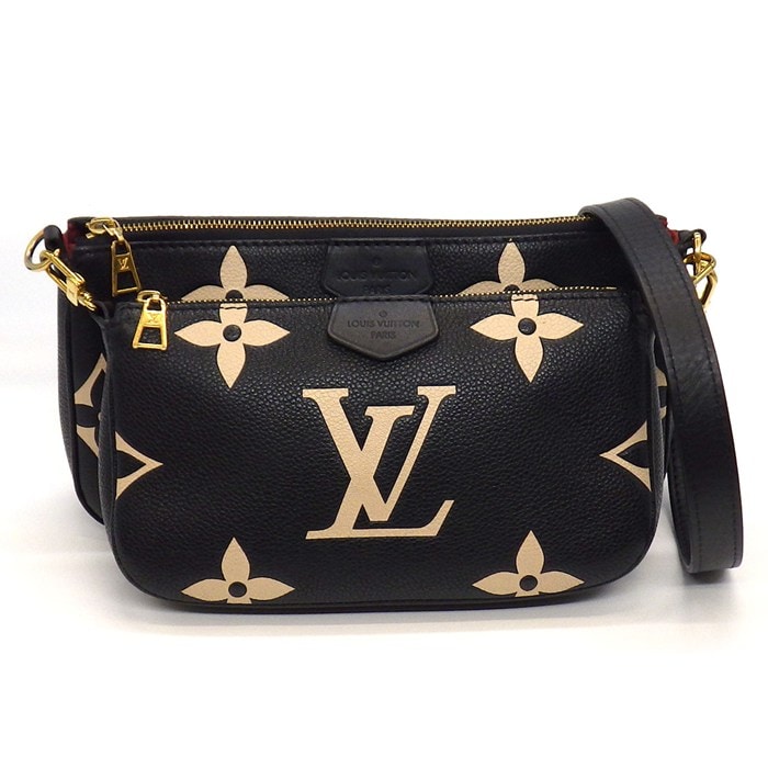 ルイ・ヴィトン Louis Vuitton ショルダーバッグ ミュルティ ポシェット アクセソワール M45777 ブラック クリーム バイカラー モノグラムアンプラント 【中古】