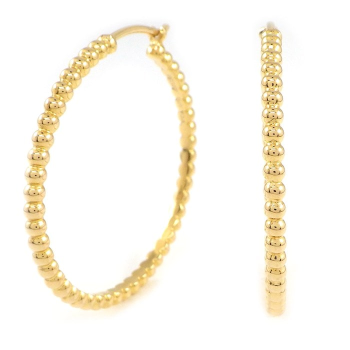 ヴァンクリーフ＆アーペル Van Cleef & Arpels ピアス ペルレ フープ ゴールドパール K18PG 【中古】