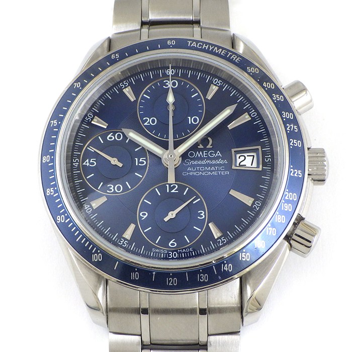 オメガ OMEGA 腕時計 スピードマスター 3212.80 ブルー文字盤 デイト クロノグラフ タキメーター スモールセコンド クロノメーター 夜光針 SS 自動巻き 【中古】