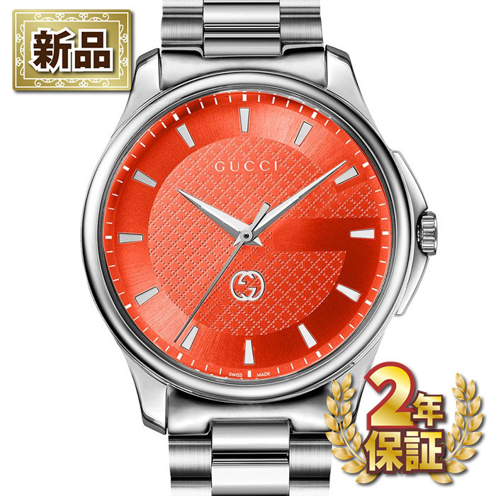 【新品・2年保証】グッチ GUCCI 腕時計 Gタイムレス YA126370 コーラルレッド文字盤 SS クオーツアナログ 【箱・保付き】