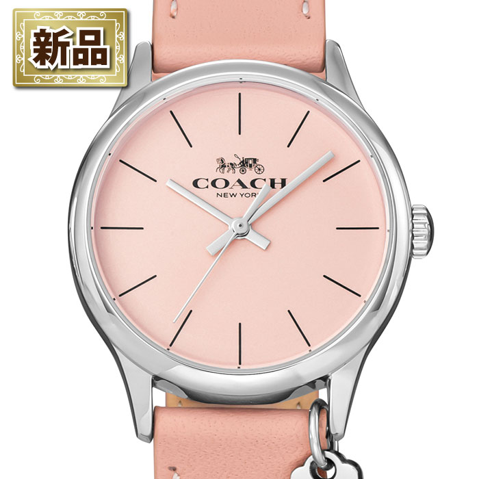 【新品】コーチ Coach 腕時計 ルビー 14502935 チャーム付き マット ピンク文字盤 SS ピンク レザーベルト クオーツアナログ