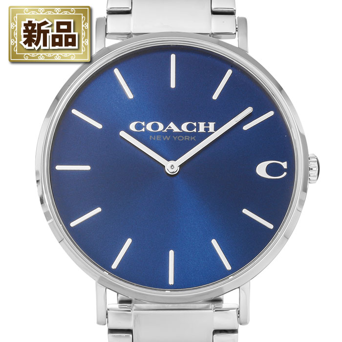 【新品】コーチ Coach 腕時計 チャールズ 14602429 サンレイ ブルー文字盤 SS クオーツアナログ