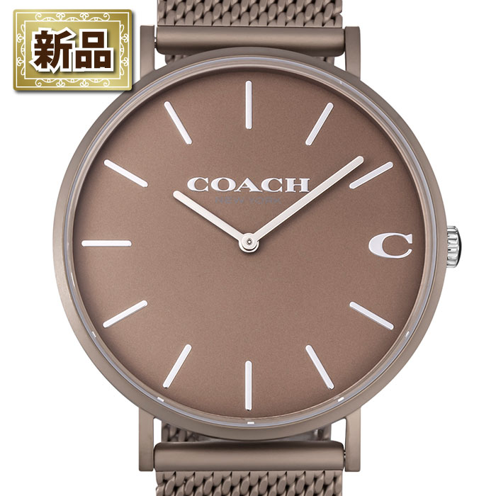 【新品】コーチ Coach 腕時計 チャールズ 14602471 マット ブラウン文字盤 メッシュ ミラネーゼブレス SS クオーツアナログ