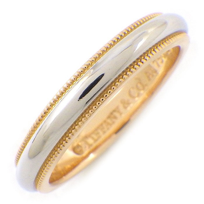 ティファニー Tiffany & Co. リング トゥギャザー ミルグレイン 74361714 K18PG PT950 12号 【中古】